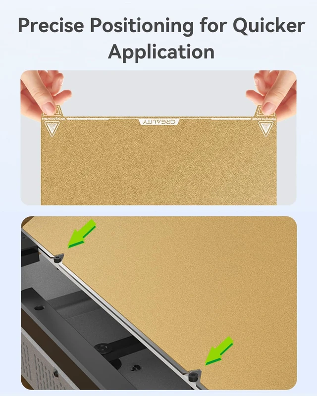 Alt view image 3 of 6 - Creality Official Ender 3 V3 Plus Build Plate Gold Textured Surface 315x310mm PEI Sheet Flexible Removable Spring Bed Plate for K1 Max, Ender 3 V3 Plus(Without Magnetic Base)