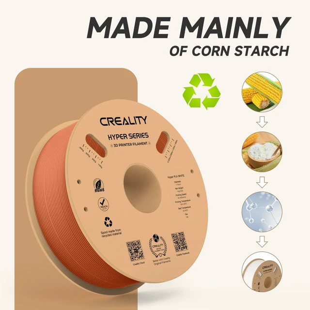 Alt view image 5 of 7 - Official CREALITY Hyper PLA Filament 1.75mm, High Speed PLA 30-600mm/s Rapid 3D Printer Filament, Dimensional Accuracy +/-0.02mm, Fit Most FDM 3D Printers, 1KG(2.2lbs) Spool Burnt Orange