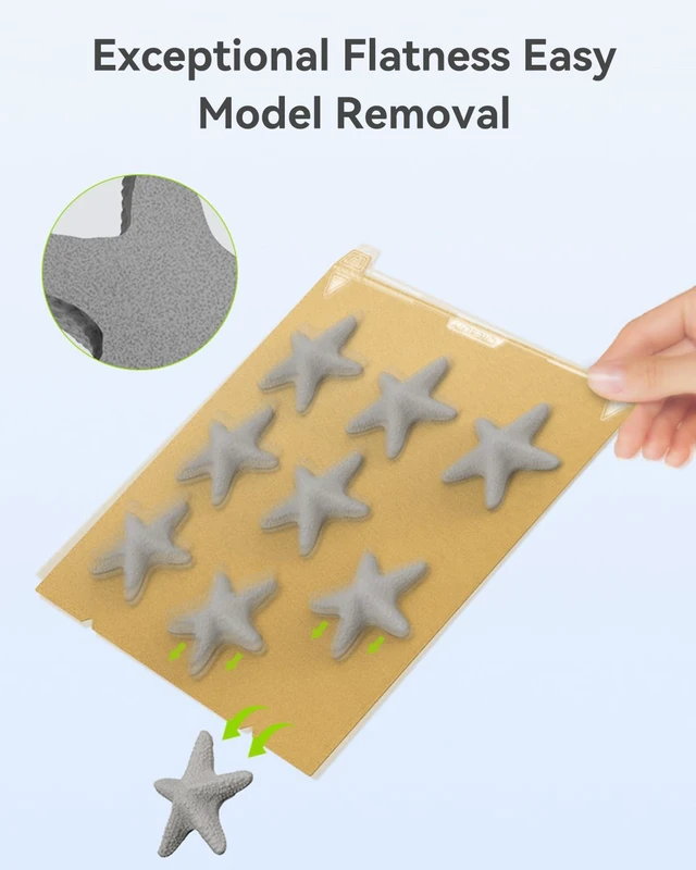 Alt view image 5 of 6 - Creality Official Ender 3 V3 Plus Build Plate Gold Textured Surface 315x310mm PEI Sheet Flexible Removable Spring Bed Plate for K1 Max, Ender 3 V3 Plus(Without Magnetic Base)