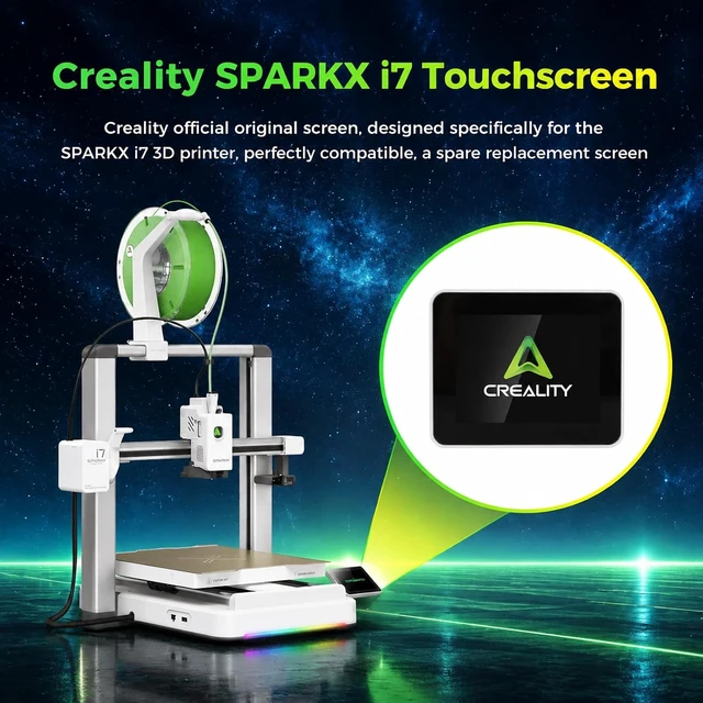 Alt view image 5 of 5 - Creality Official Spark i7 Touchscreen, Original 3D Printer Smart LCD Touch Screen, Plug & Play Control Panel, Display Replacement Kit Spark i7 3D Printer