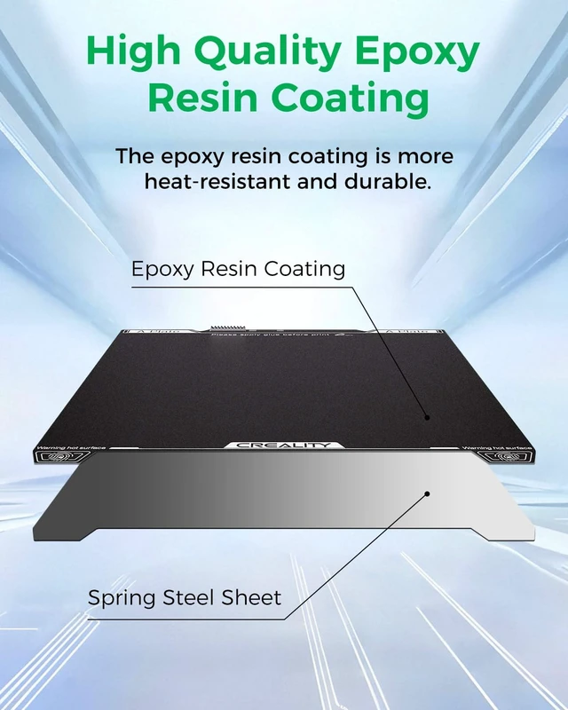 Alt view image 2 of 7 - Creality Official K2 SE Build Plate, 235x237mm Textured Epoxy Resin Sheet, Magnetic Flexible Removable Spring Steel Printing Plate 3D Printer Bed Plate for k2 SE Combo (Without Magnetic Base)
