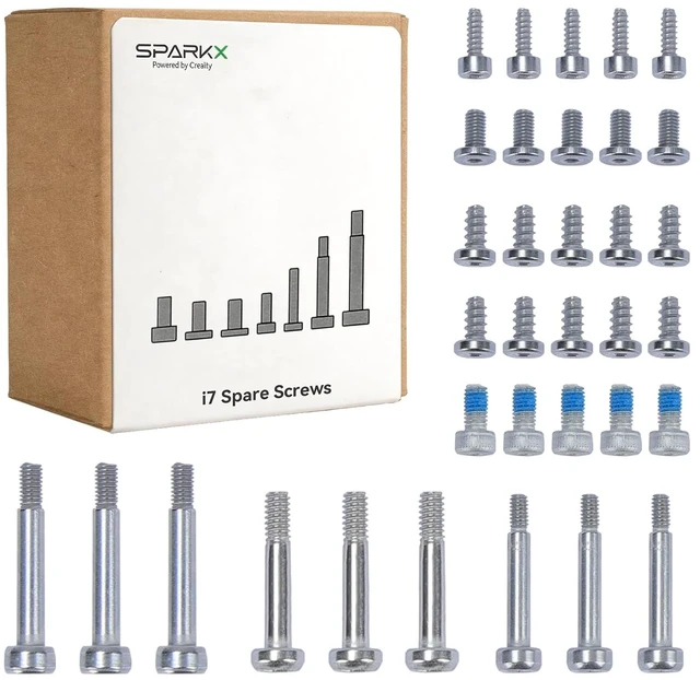 Main image of Creality Official SPARKX i7 Spare Screws, 44-Piece Replacement Kit for SparkX i7 3D Printer, Alloy Fasteners Rust Prevention, Multi-Spec Replacement Fastener Accessories for Daily Maintenance & Repair