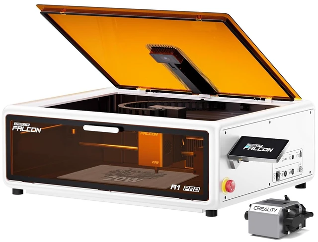 Main image of Creality Falcon A1 Pro 20W Laser Engraver with Air Assist, HD Smart Camera for Auto Focus, APP Control, Class 1 Safety Enclosed Engraving Machine for Wood and Metal, Acrylic(White)