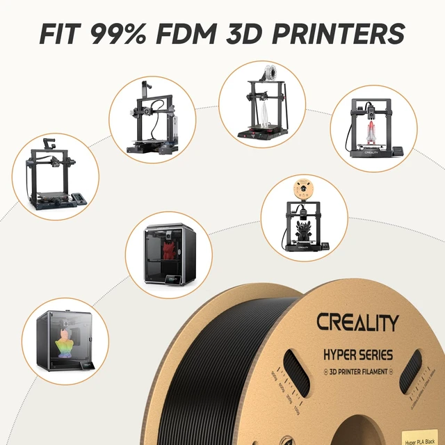 Alt view image 5 of 7 - Official CREALITY Hyper PLA Filament 1.75mm Black 2KG, 30-600mm/s High Speed PLA 3D Printer Filament, 2 Pack 1kg Spool(2.2lbs) PLA, Dimensional Accuracy +/-0.02mm, Fit Most FDM 3D Printer