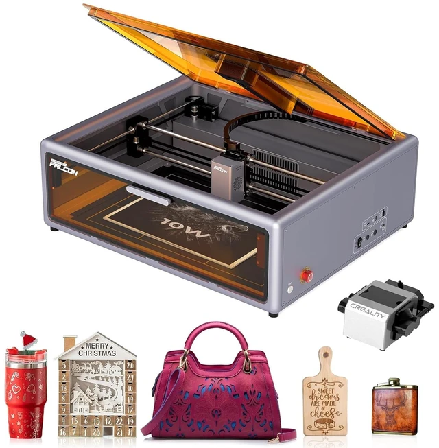 Main image of Creality Falcon A1 10W Laser Engraver, Enclosed Laser Cutter with Air Assist, HD Camera Positioning, Beginner-Friendly, Class 1 Safety Laser Engraving Machine for Wood and Metal, Acrylic