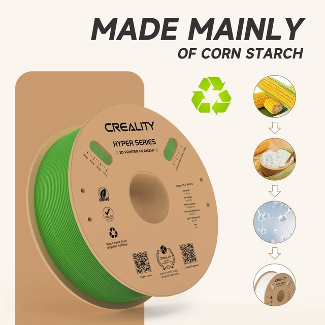 Alt view image 5 of 7 - Official CREALITY Hyper PLA Filament 1.75mm, High Speed PLA 30-600mm/s Rapid 3D Printer Filament, Dimensional Accuracy +/-0.02mm, Stronger Toughness, Fit Most FDM 3D Printers1KG(2.2lbs) Spool Green