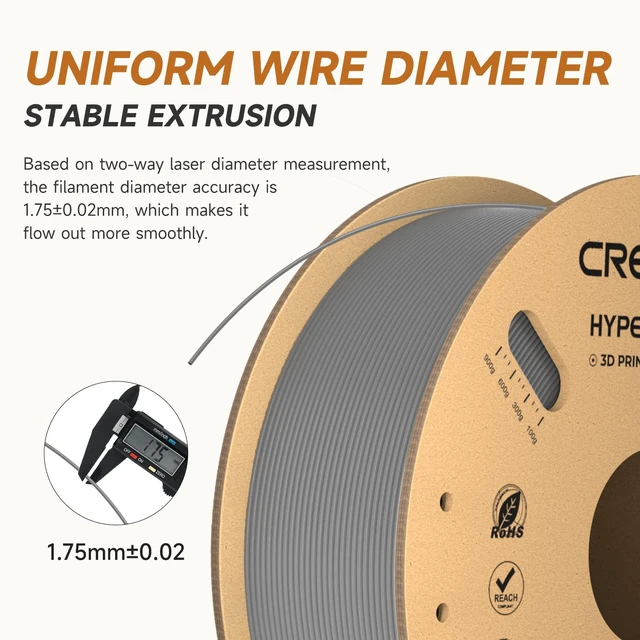 Alt view image 2 of 7 - Official CREALITY Hyper PLA Filament 1.75mm Grey & Grey 2KG, 30-600mm/s Rapid High Speed PLA 3D Printer Filament, 2 Pack 1kg Spool(2.2lbs) PLA, Dimensional Accuracy +/-0.02mm, Fit Most FDM 3D Printers
