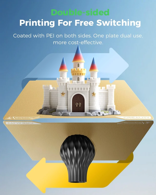 Alt view image 4 of 7 - Creality K2 270x293mm Textured Build Plate and 3D Printer Adhesive Glue 80mL 1PCS, Reduces Warping and Shedding