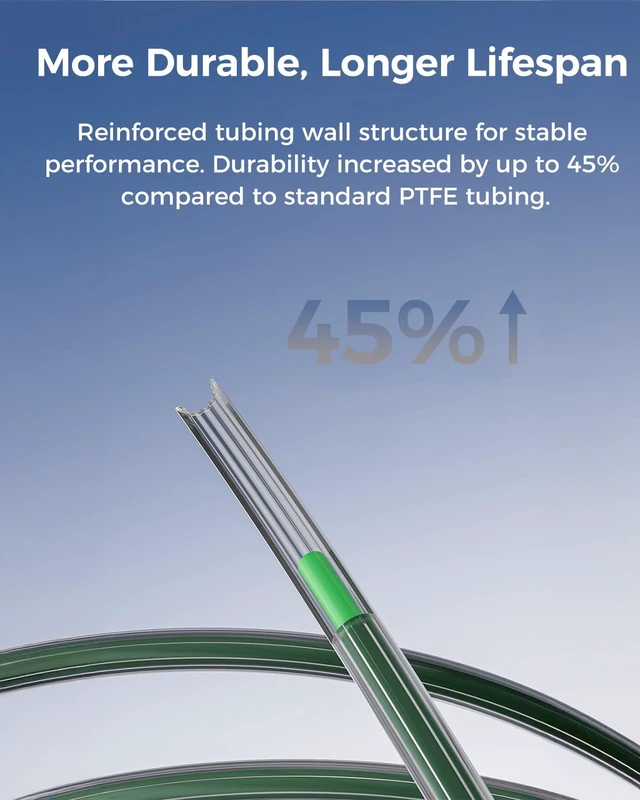 Alt view image 6 of 7 - Creality PTFE Tube 2M for 1.75mm Filament, Low-Resistance Star-Shaped PTFE Tube 30% Less Friction, High Temp PTFE Tubing up to 260°C, Smooth Flow for Multicolor Printing, Smart Fit for FDM 3D Printers