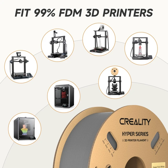 Alt view image 5 of 7 - Official CREALITY Hyper PLA Filament 1.75mm Grey & Grey 2KG, 30-600mm/s Rapid High Speed PLA 3D Printer Filament, 2 Pack 1kg Spool(2.2lbs) PLA, Dimensional Accuracy +/-0.02mm, Fit Most FDM 3D Printers
