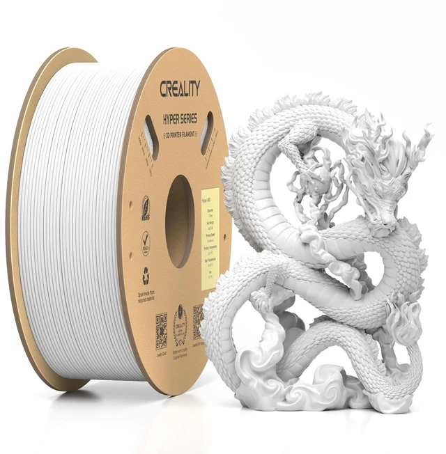 Main image of Official Creality Hyper ABS Filament 1.75mm, High Speed ABS 30-350mm/s 3D Printer Filament ABS, High Impact Resistance, Dimensional Accuracy +/-0.02mm, 1KG(2.2lbs) Spool White, Fit Most 3D Printer