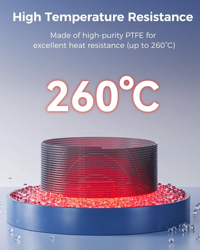 Alt view image 5 of 7 - Creality PTFE Tube 2M for 1.75mm Filament, Low-Resistance Star-Shaped PTFE Tube 30% Less Friction, High Temp PTFE Tubing up to 260°C, Smooth Flow for Multicolor Printing, Smart Fit for FDM 3D Printers