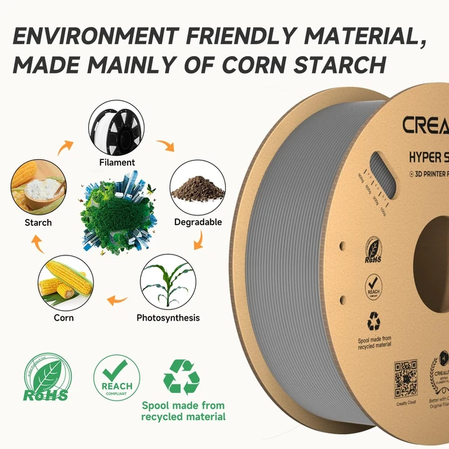 Alt view image 7 of 7 - Official CREALITY Hyper PLA Filament 1.75mm Grey & Grey 2KG, 30-600mm/s Rapid High Speed PLA 3D Printer Filament, 2 Pack 1kg Spool(2.2lbs) PLA, Dimensional Accuracy +/-0.02mm, Fit Most FDM 3D Printers