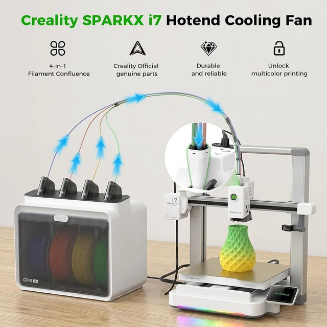 Alt view image 2 of 7 - Creality Official SPARKX i7 Toolhead Manifold, Original i7 Tool Head Five Way, Multi-Color Filament Combiner, Filament Hub and PTFE Tube Connector, Manifold Replacement for SPARKX i7 3D Printer