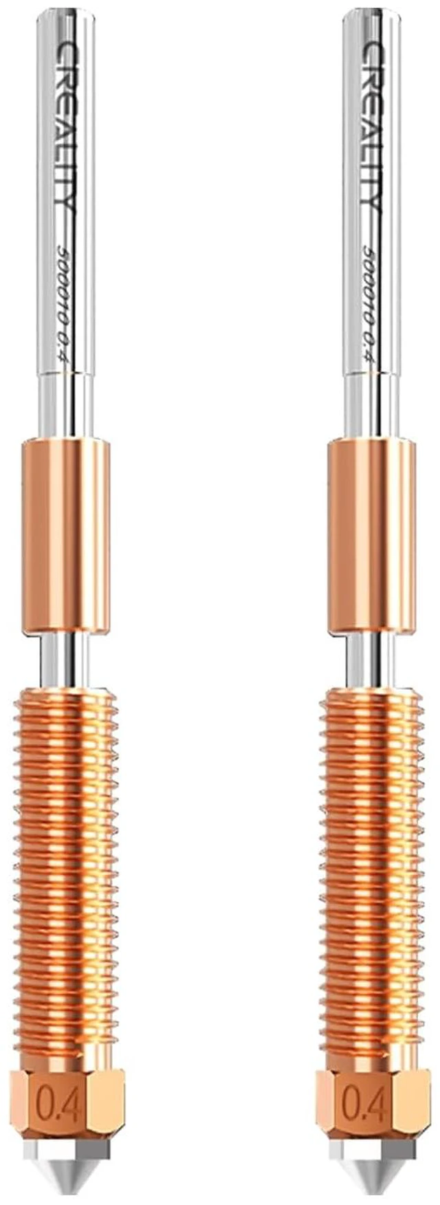 Main image of Creality Official K1C/K1 SE Nozzle, 0.4mm 2 PCS Quick-Swap 3D Printer K2 SE Nozzle, Copper Alloy and Hardened Steel with Titanium Alloy Heat Break for K1C, K1 SE, K2SE, Ender 3 V3 Plus, Ender 3 V3