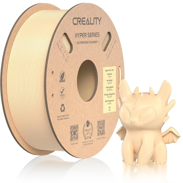 Main image of Official CREALITY Hyper PLA Filament 1.75mm, High Speed PLA 30-600mm/s Rapid 3D Printer Filament, Dimensional Accuracy +/-0.02mm, Stronger Toughness, Fit Most FDM 3D Printers1KG(2.2lbs) Spool Skin