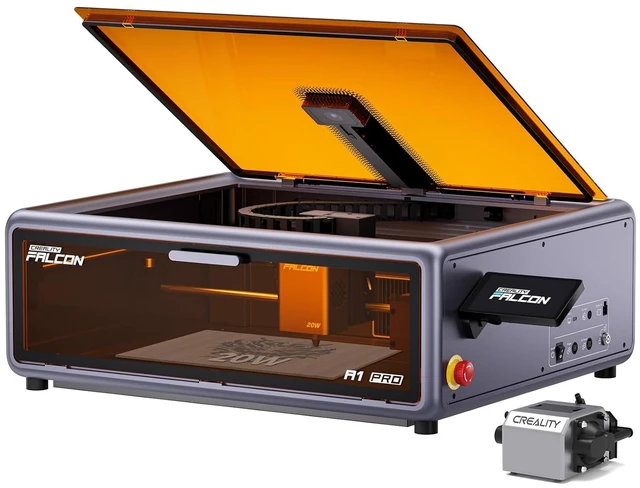 Main image of Creality Falcon A1 Pro 20W Laser Engraver with Air Assist, HD Smart Camera for Auto Focus, APP Control, Class 1 Safety Enclosed Engraving Machine for Wood and Metal, Acrylic