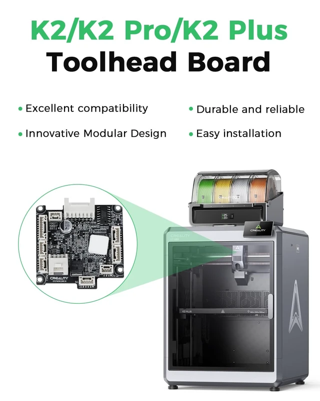 Alt view image 3 of 7 - Creality Official K2/K2 Pro/K2 Plus Toolhead Board, K2 Hotend Adapter Plate K2 Plus PCBA Nozzle Adapter K2 Replacement PCBA Board MCU-GD32F303CBT6, K2 Series Hotend Adapter Plate Replacement