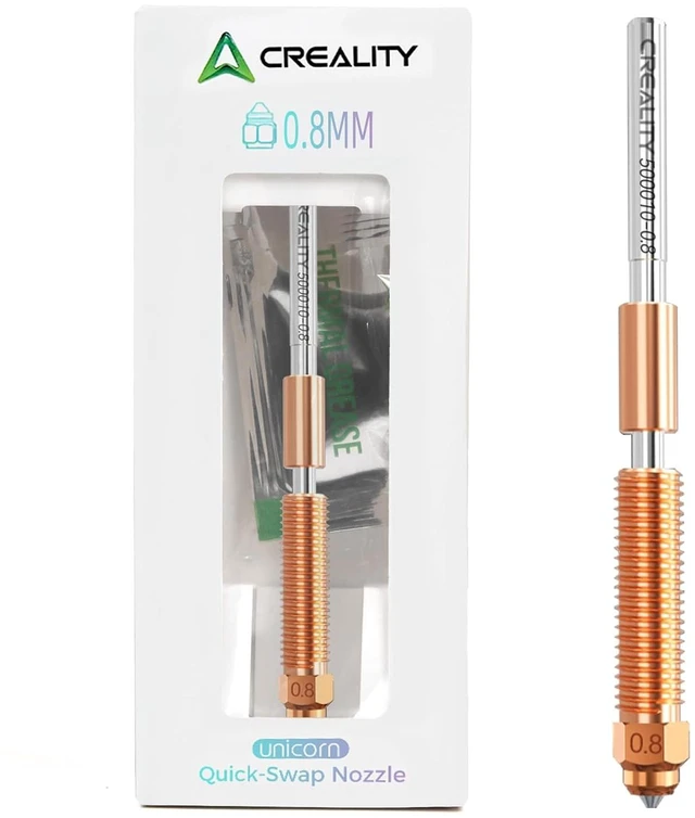 Main image of Creality Official K1C/K1 SE Nozzle, 0.8mm 1 PCS Quick-Swap 3D Printer K2 SE Nozzle, Copper Alloy and Hardened Steel with Titanium Alloy Heat Break for K1C, K1SE, K2SE, Ender 3 V3, Ender 3 V3 Plus
