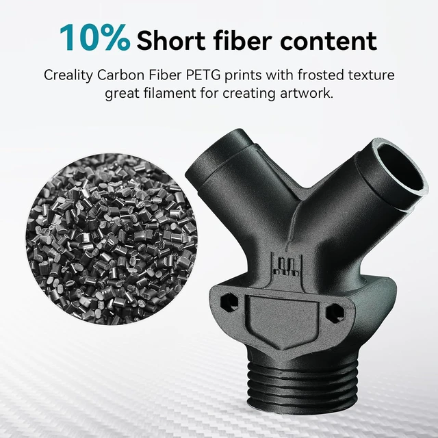 Alt view image 5 of 7 - Official Creality Hyper PETG-CF (Carbon Fiber) Filament 1.75mm, High Speed Hyper PETG-CF 30-300mm/s 3D Printer Filament, Dimensional Accuracy +/-0.02mm, 1KG Spool Black, Fit Most FDM 3D Printers