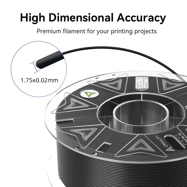 Alt view image 6 of 7 - Official Creality Hyper PETG-CF (Carbon Fiber) Filament 1.75mm, High Speed Hyper PETG-CF 30-300mm/s 3D Printer Filament, Dimensional Accuracy +/-0.02mm, 1KG Spool Black, Fit Most FDM 3D Printers