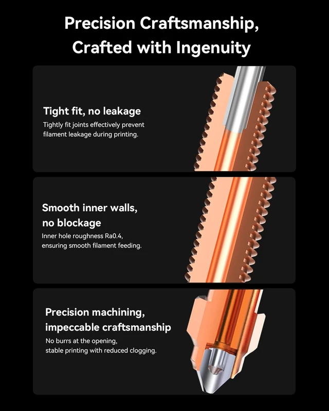 Alt view image 6 of 6 - Creality Official K1 SE/K2 SE Nozzle 0.4mm, 4PCS Quick-Swap 3D Printer Nozzle Copper Alloy and Hardened Steel Nozzle with Titanium Alloy Heat Break for K1C, K1, K1 Max, Ender 3 V3 SE, Ender 3 V3 KE