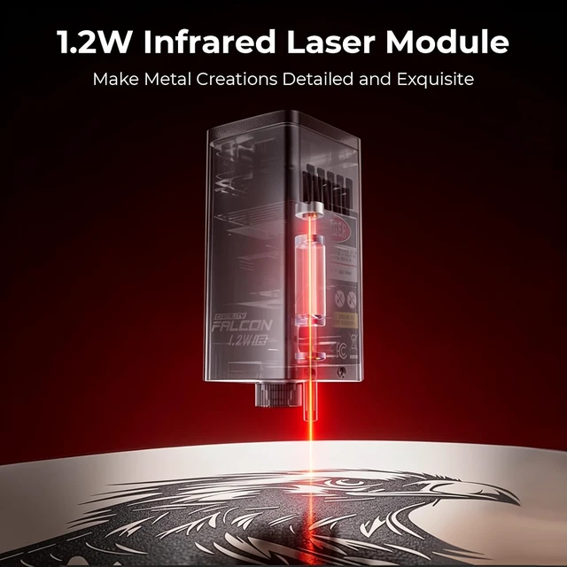 Alt view image 6 of 7 - Creality 1.2W Infrared Laser Module for Falcon A1C Laser Engraver