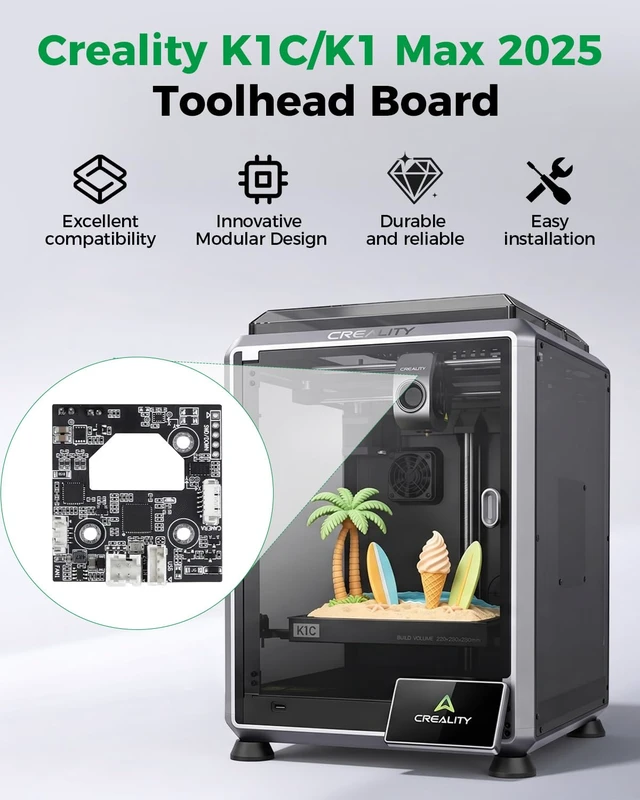 Alt view image 3 of 7 - Creality Official K1 Max 2025 Toolhead Board, Original K1 C 2025 Hotend Adapter Plate, Nozzle Adapter Mainboard with Stable Signal Transmission, PCB Board Replacement for K1 Max/K1 C 2025 3D Printers