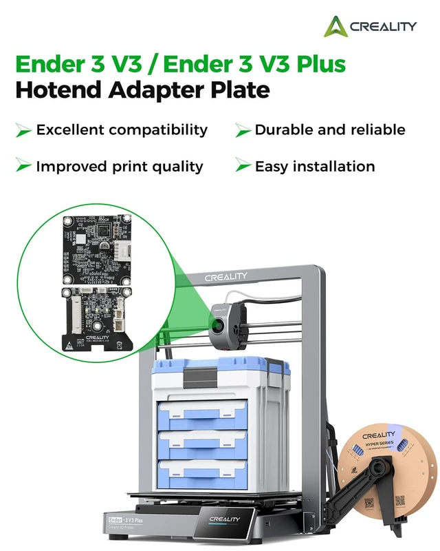 Alt view image 3 of 7 - Creality Official Ender 3 V3 Plus Hotend Adapter Plate_T9_GD32F303CBT6_1, High Performance, Durable and Reliable, Compatible with Ender 3 V3/Ender 3 V3 Plus, Original 3D Printer Accessories