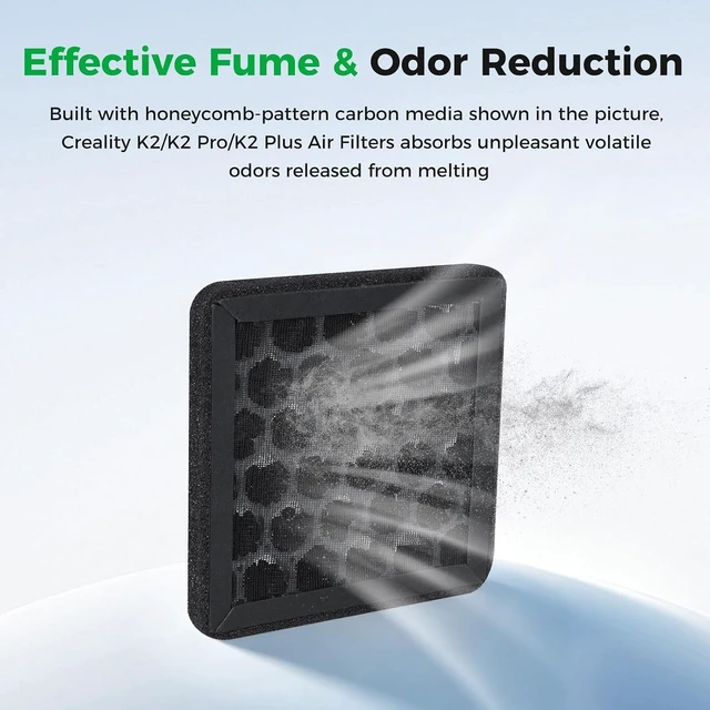 Alt view image 3 of 7 - Creality Official K2/K2 Pro/K2 Plus Air Filters, Original Activated Carbon Replacement Filter Sponge, Cavity Air Filter Element, Air Filters for Creality K2 Series 3D Printers