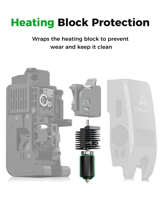 Alt view image 7 of 7 - Creality Official K2 Plus Silicone Socks, Hotend Silicone Cover for K2/K2 Pro/K2 Plus, Excellent Thermal Insulation, Stable Temperature Control, Durable and Reliable, Easy Installation