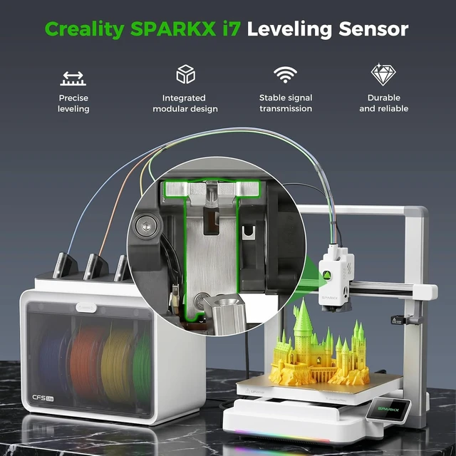 Alt view image 2 of 7 - Creality Official Sparks i7 Leveling Sensor, Original Auto Bed Leveling Sensor, High Precision Leveling, Consistent Calibration, Leveling Plate Replacement for SPARKX i7 Combo 3D Printer