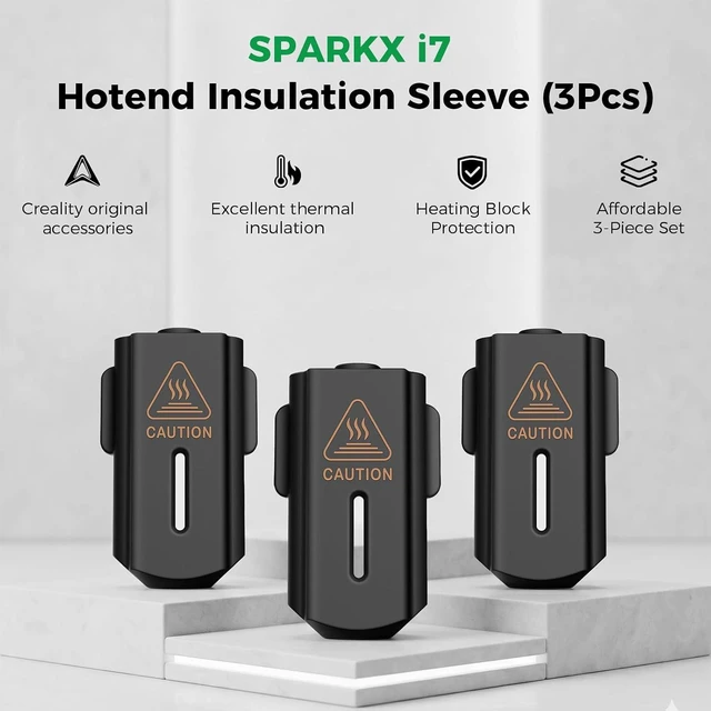 Alt view image 2 of 7 - Creality Official SPARKX i7 Hotend Sock 3PCS, Original SPARKX i7 Hotend Silicone Sleeve, i7 Heater Block Silicone Sleeve for Thermal Insulation,Non-Stick, 3D Printing Hotend Socks for SPARKX i7