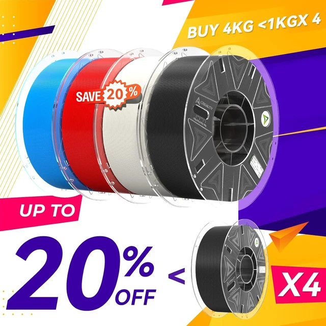 Alt view image 2 of 5 - Creality Hyper RFID PLA Filament 1.75mm 4KG 4 Pack Black White Red Blue Bundle with Official CFS Dual-Layer Pull Out Workstand, Max 15KG Load Metal Anodized Stand for CFS & 3D Printer