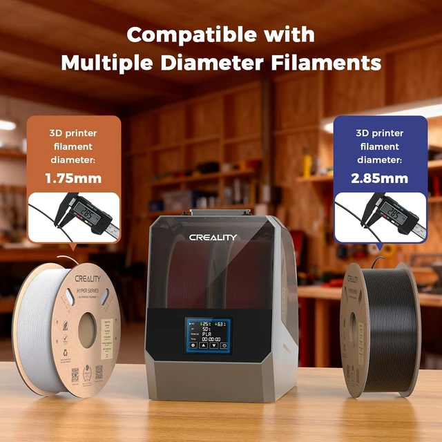 Alt view image 6 of 7 - 2026 New Official CREALITY Space Pi Filament Dryer Plus, 2 Spools Double 360° 160W PTC Fast Heating 3D Printer Filament Dryer Box, 4''LCD Touch Screen, One-Key Set Filament Drying for PLA PETG ABS TPU