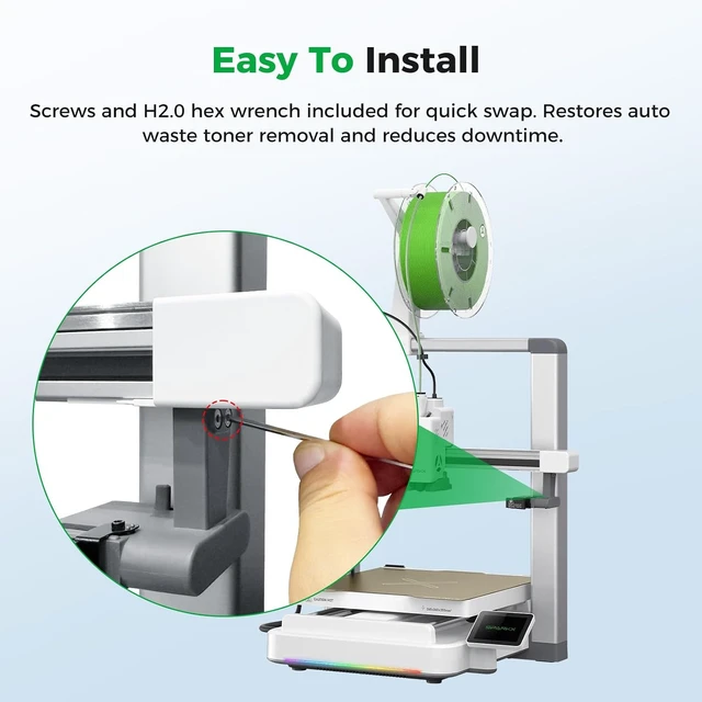 Alt view image 5 of 7 - Creality Official SPARKX i7 Purge Wiper, Original Automatic Nozzle Cleaning & Filament Purging Assembly for i7 3D Printer, Self-Wiping Purge Station to Remove Residual Filament Waste