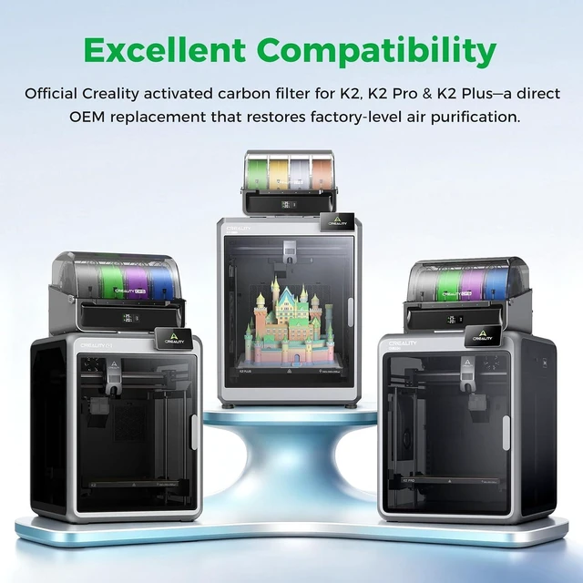Alt view image 7 of 7 - Creality Official K2/K2 Pro/K2 Plus Air Filters, Original Activated Carbon Replacement Filter Sponge, Cavity Air Filter Element, Air Filters for Creality K2 Series 3D Printers