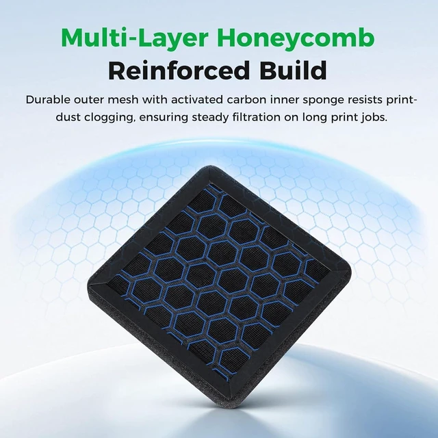 Alt view image 4 of 7 - Creality Official K2/K2 Pro/K2 Plus Air Filters, Original Activated Carbon Replacement Filter Sponge, Cavity Air Filter Element, Air Filters for Creality K2 Series 3D Printers