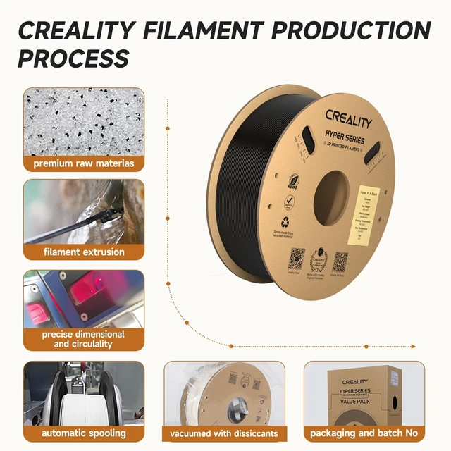 Alt view image 3 of 7 - Creality Hyper PLA Filament 1.75mm Black 2KG and 2025 Official CREALITY Space Pi Filament Dryer Plus