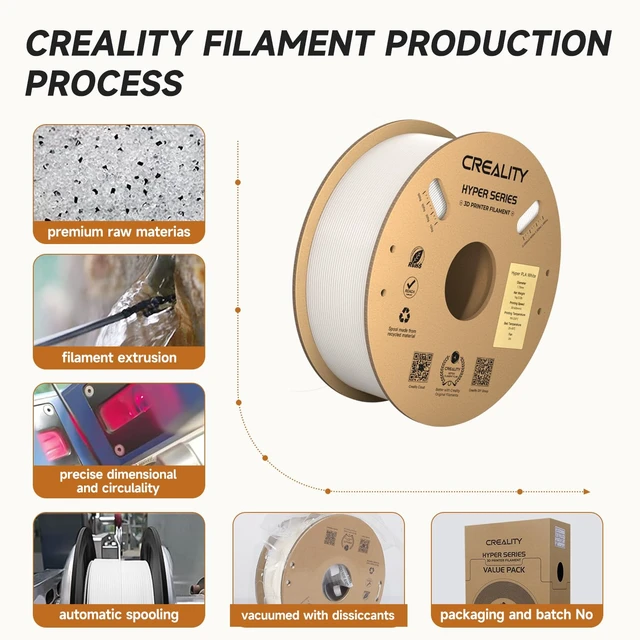Alt view image 2 of 7 - Creality Hyper PLA Filament 1.75mm White 2KG and 2025 Official CREALITY Space Pi Filament Dryer Plus