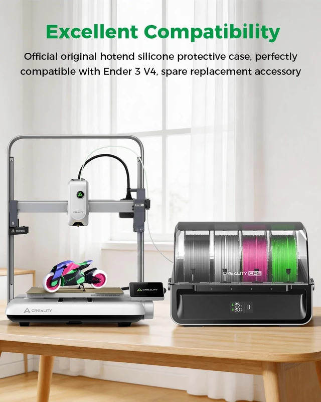 Alt view image 2 of 7 - Creality Official Ender 3 V4 Hotend Silicone Sleeve (3Pcs), Original Hotend Silicone Sock, Excellent Thermal Insulation, Stable Temperature Control, 3D Hotend Silicone Socks Replacement