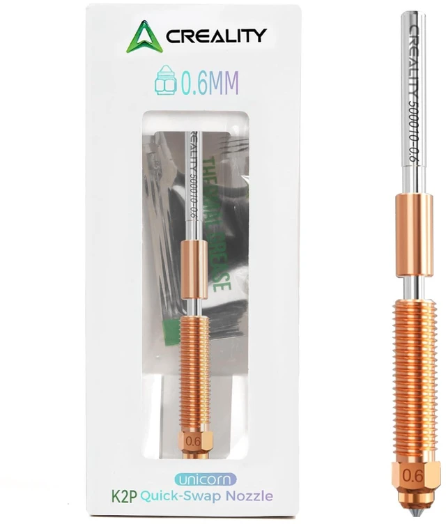 Main image of Creality Official K2 Plus Nozzle, 0.6mm 1 PCS Quick-Swap 3D Printer Nozzle Copper Alloy and Hardened Steel Nozzle for 3D Printer K2 Plus, K2, K2 Pro, Creality Hi