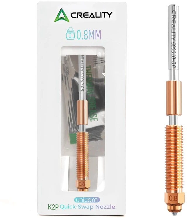Main image of Creality Official K2 Plus Nozzle, 0.8mm 1 PCS Quick-Swap 3D Printer Nozzle Copper Alloy and Hardened Steel Nozzle for 3D Printer K2 Plus, K2, K2 Pro, Creality Hi