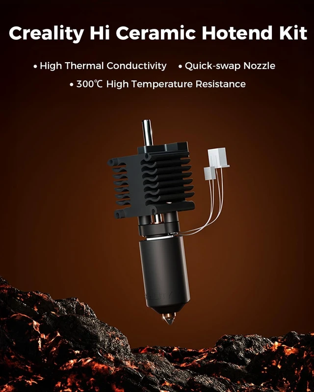 Alt view image 2 of 7 - Creality Official Hi Ceramic Hotend Kit, with Quick-swap Nozzle, Supports 300°C High Temperature, High-Speed Printing Replaceable Heating Block Kit for 3D Printer Hi Combo