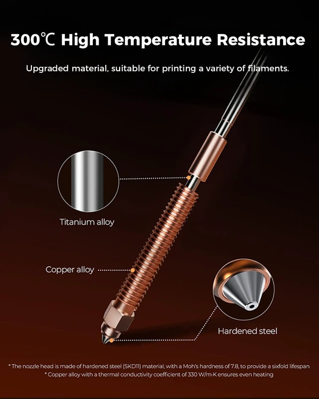 Alt view image 5 of 7 - Creality Official Hi Ceramic Hotend Kit, with Quick-swap Nozzle, Supports 300°C High Temperature, High-Speed Printing Replaceable Heating Block Kit for 3D Printer Hi Combo
