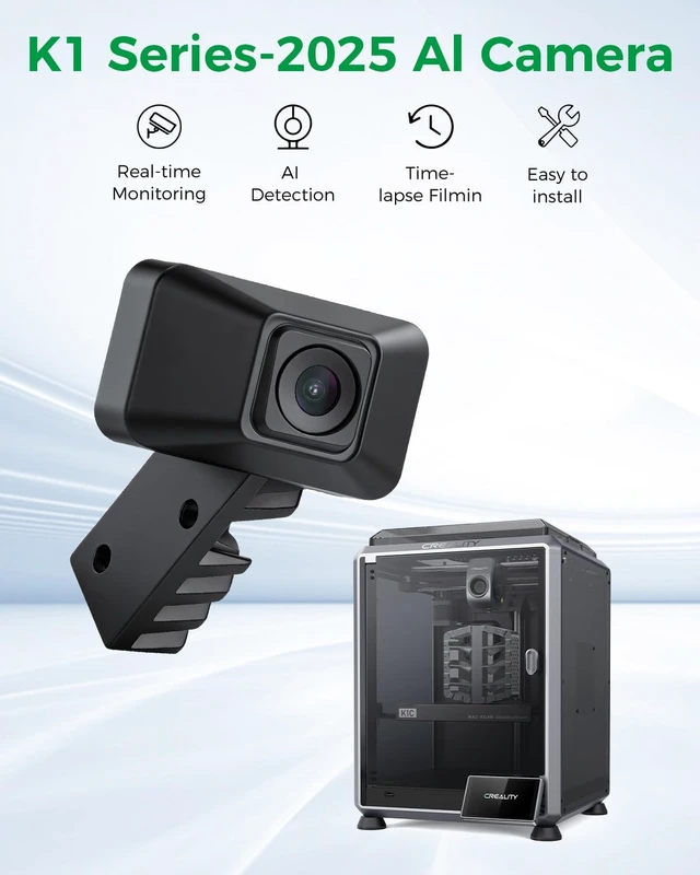 Alt view image 3 of 7 - Creality Official K1 C/K1 Max 2025 Camera, Real-Time Monitoring, AI Detection, Time-Lapse Filming, 1080P HD Camera, Compatible with K1 Series 2025 Printers