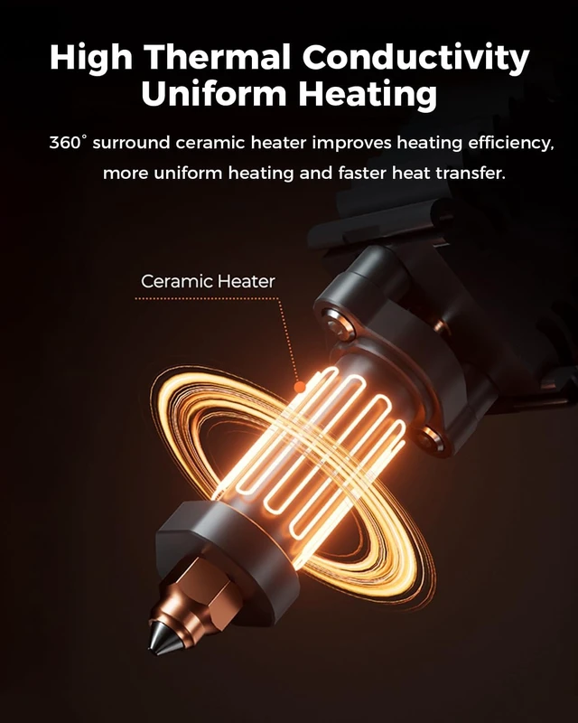 Alt view image 3 of 7 - Creality Official Hi Ceramic Hotend Kit, with Quick-swap Nozzle, Supports 300°C High Temperature, High-Speed Printing Replaceable Heating Block Kit for 3D Printer Hi Combo