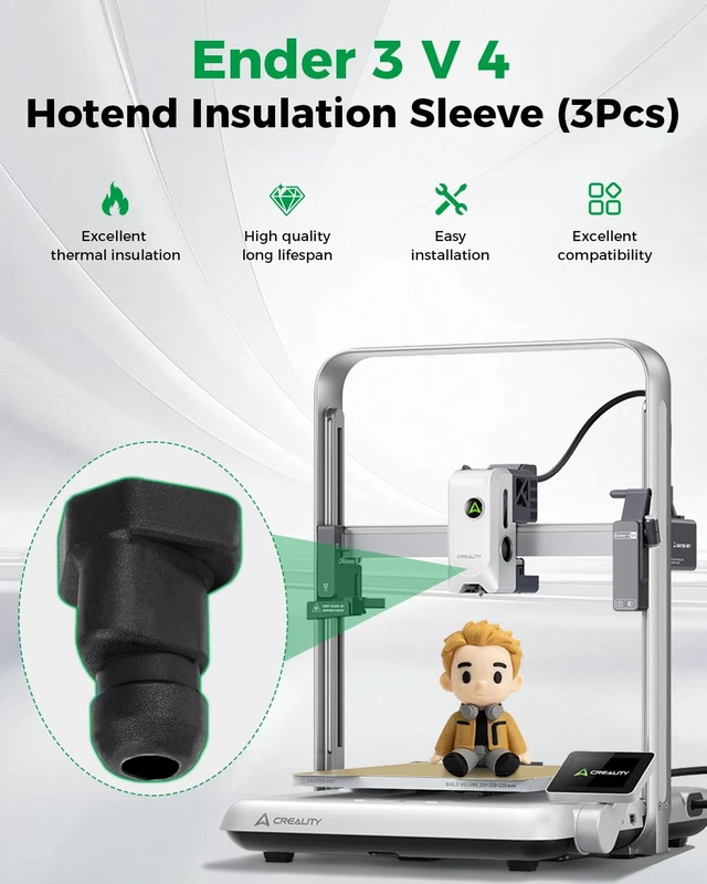 Alt view image 3 of 7 - Creality Official Ender 3 V4 Hotend Silicone Sleeve (3Pcs), Original Hotend Silicone Sock, Excellent Thermal Insulation, Stable Temperature Control, 3D Hotend Silicone Socks Replacement