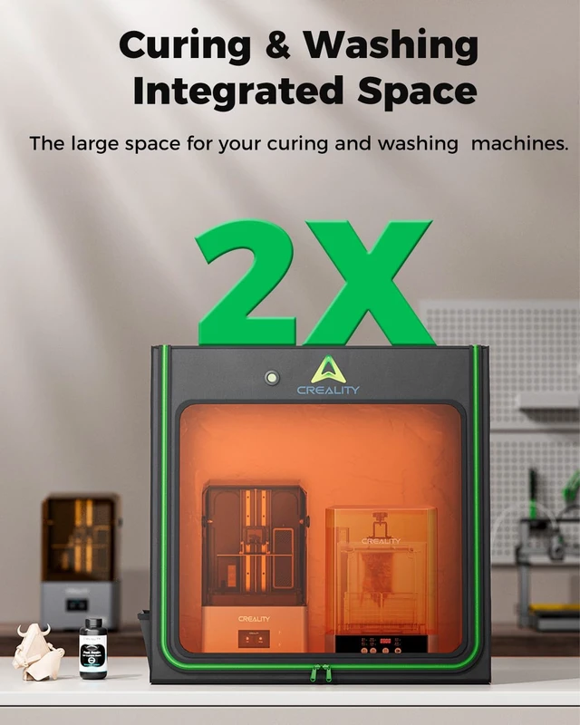 Alt view image 3 of 7 - Creality Official Resin 3D Printer Enclosure with Fan Interface, 1000x500x1000mm Extra Large Space 3D Print Cover, Constant Temperature Dustproof Isolate Noise, Compatible with LCD Resin UV 3D Printer