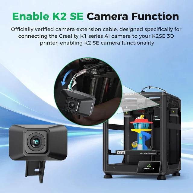 Alt view image 4 of 7 - Creality Official K2 SE Camera Cable, Original K2 SE Camera Wire, Compatible with K1 Series AI Camera, Time-Lapse, Connects the K1 Camera to the K2 SE 3D Printer for Remote Monitoring
